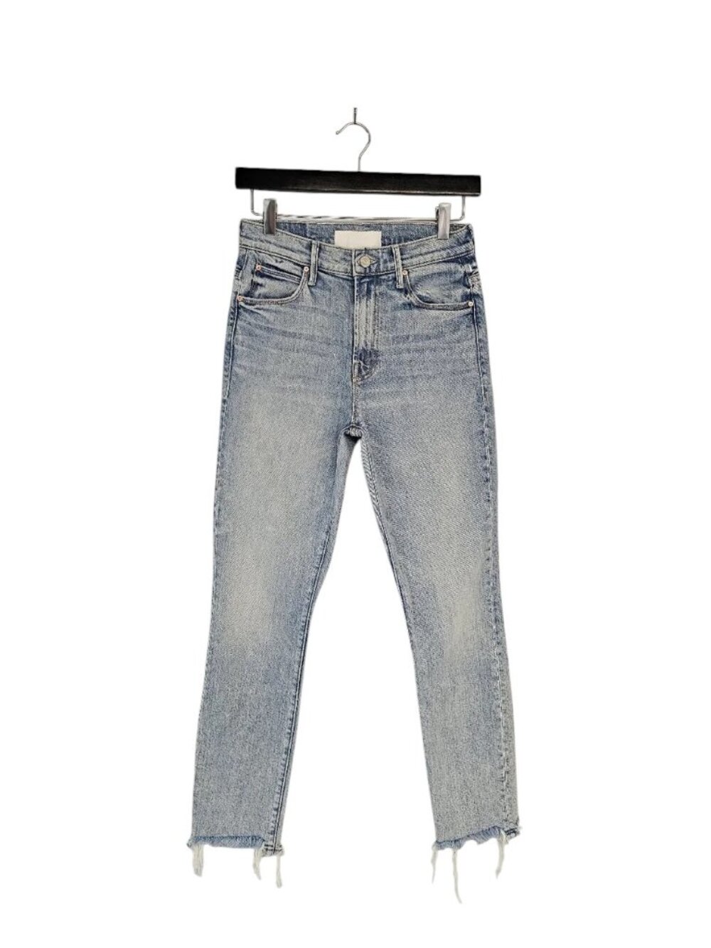 MOTHER Superior The Stunner Ankle Chew High Rise Straight‎ Leg Blue Jeans 25